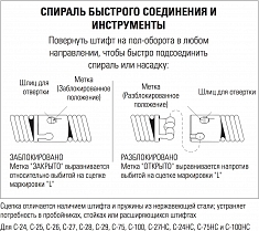 Крепление и снятие прочистных спиралей и насадок Ridgid