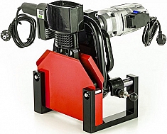 Нагреватель и торцеватель в боксе механического стыкового сварочного аппарата для пнд труб Gas Fusion Red-160V2