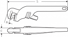 Размеры ключа трубного концевого Super-Ego Offset Pattern Heavy Duty 10"