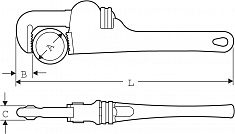 Размеры ключа трубного прямого алюминиевого Super-Ego Heavy Duty 10"