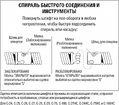 Соединение спиралей и насадок для прочистки труб