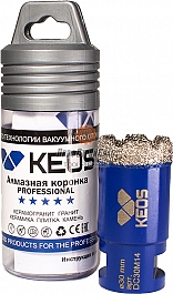 Упаковка коронки алмазной по керамограниту Keos Professional Vacuum Brazed M14 30 мм